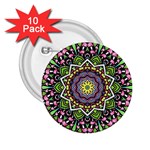 Psychedelic Leaves Mandala 2.25  Button (10 pack)