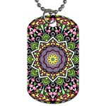 Psychedelic Leaves Mandala Dog Tag (Two-sided) 