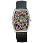 Psychedelic Leaves Mandala Tonneau Leather Watch
