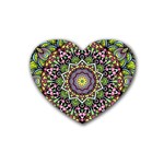 Psychedelic Leaves Mandala Drink Coasters (Heart)