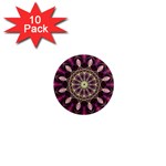Purple Flower 1  Mini Button Magnet (10 pack)
