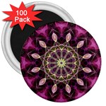 Purple Flower 3  Button Magnet (100 pack)