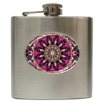 Purple Flower Hip Flask