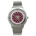 Purple Flower Stainless Steel Watch (Slim)
