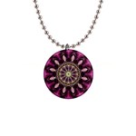 Purple Flower Button Necklace