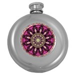 Purple Flower Hip Flask (Round)