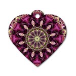 Purple Flower Dog Tag Heart (One Sided) 