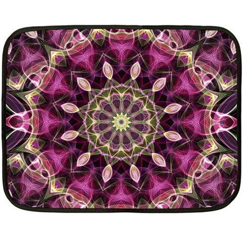 Purple Flower Mini Fleece Blanket (Two Sided) from ZippyPress 35 x27  Blanket Front