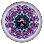 Purple Lotus Wall Clock (Silver)
