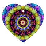 Rainbow Glass Heart Ornament (Two Sides)