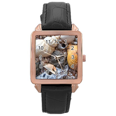 Beach Treasures Rose Gold Leather Watch  from ZippyPress Front