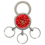 Red Dahila 3-Ring Key Chain