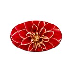 Red Dahila Sticker (Oval)