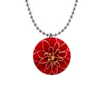 Red Dahila Button Necklace