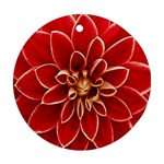 Red Dahila Round Ornament (Two Sides)