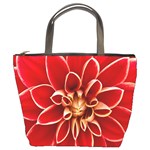 Red Dahila Bucket Handbag