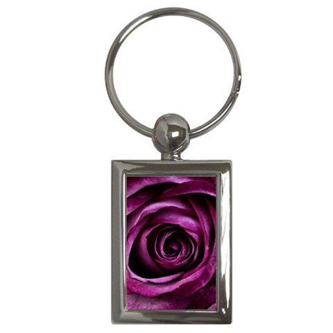 Deep Purple Rose Key Chain (Rectangle) from ZippyPress Front