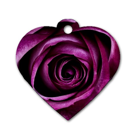 Deep Purple Rose Dog Tag Heart (One Sided)  from ZippyPress Front
