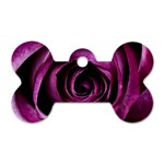 Deep Purple Rose Dog Tag Bone (One Sided)