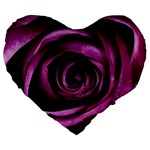 Deep Purple Rose 19  Premium Heart Shape Cushion