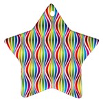 Rainbow Waves Star Ornament