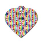 Rainbow Waves Dog Tag Heart (Two Sided)