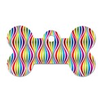 Rainbow Waves Dog Tag Bone (Two Sided)