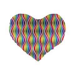 Rainbow Waves 16  Premium Heart Shape Cushion  from ZippyPress Front