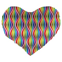 Rainbow Waves 19  Premium Heart Shape Cushion from ZippyPress Back