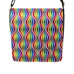 Rainbow Waves Flap Closure Messenger Bag (Large)