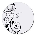 Floral Butterfly Design 8  Mouse Pad (Round)