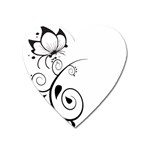 Floral Butterfly Design Magnet (Heart)