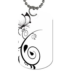 Floral Butterfly Design Dog Tag (Two Front