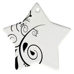 Floral Butterfly Design Star Ornament (Two Sides)