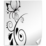 Floral Butterfly Design Canvas 8  x 10  (Unframed)