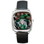 Happy Halloween Witch Square Metal Watch