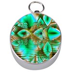 Spring Leaves, Abstract Crystal Flower Garden Silver Compass