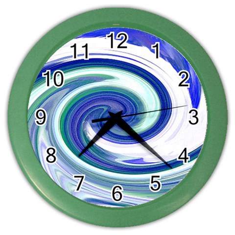 Abstract Waves Wall Clock (Color) from ZippyPress Front