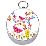 Butterfly Beauty Silver Compass
