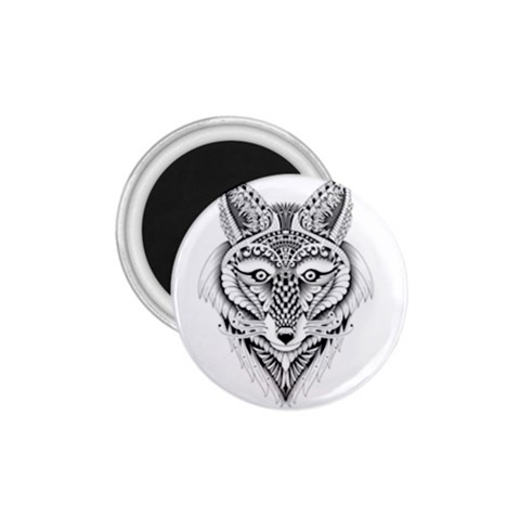 Ornate Foxy Wolf 1.75  Button Magnet from ZippyPress Front