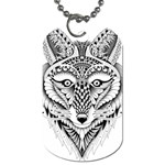 Ornate Foxy Wolf Dog Tag (One Sided)