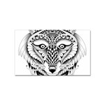 Ornate Foxy Wolf Sticker 100 Pack (Rectangle)