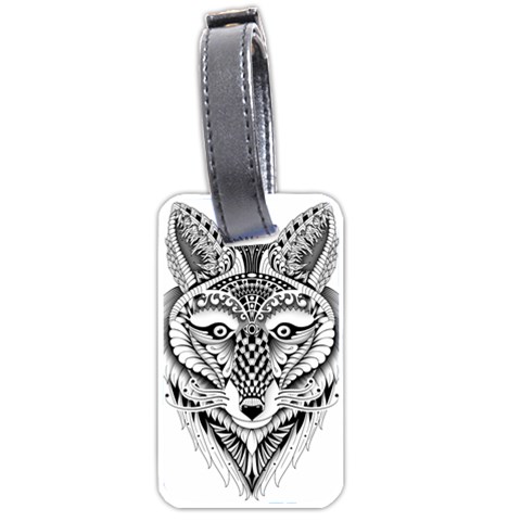 Ornate Foxy Wolf Luggage Tag (One Side) from ZippyPress Front