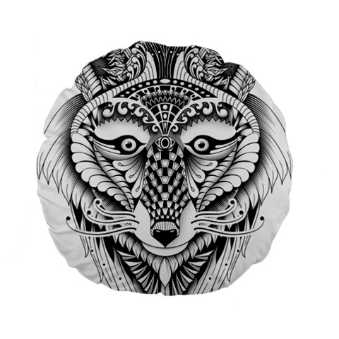 Ornate Foxy Wolf 15  Premium Round Cushion  from ZippyPress Front