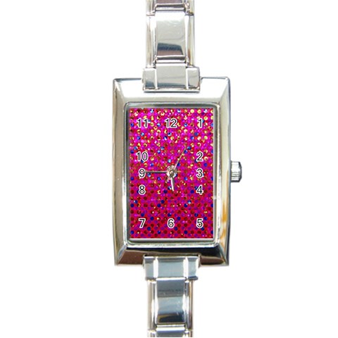 Polka Dot Sparkley Jewels 1 Rectangular Italian Charm Watch from ZippyPress Front