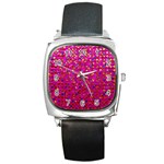Polka Dot Sparkley Jewels 1 Square Leather Watch