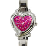 Polka Dot Sparkley Jewels 1 Heart Italian Charm Watch 