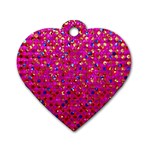 Polka Dot Sparkley Jewels 1 Dog Tag Heart (Two Sided)