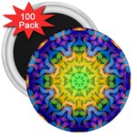 Psychedelic Abstract 3  Button Magnet (100 pack)