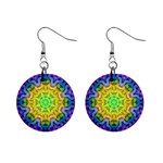 Psychedelic Abstract Mini Button Earrings